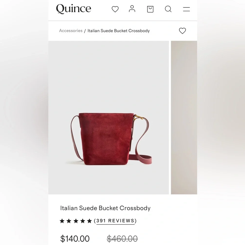 Quince Italian Suede Crossbody - Burgundy - Picture 1 of 7